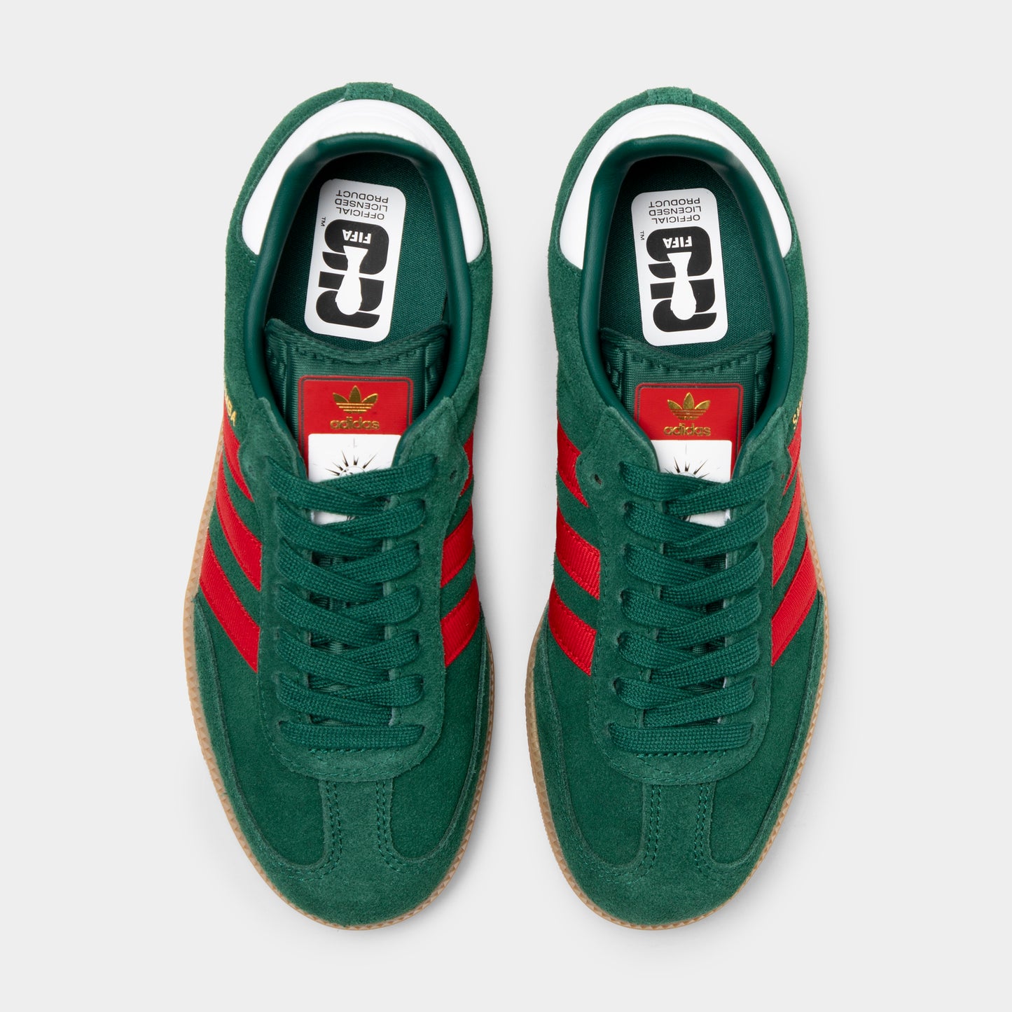 adidas Juniors' Samba OG Team Dark Green / Better Scarlet