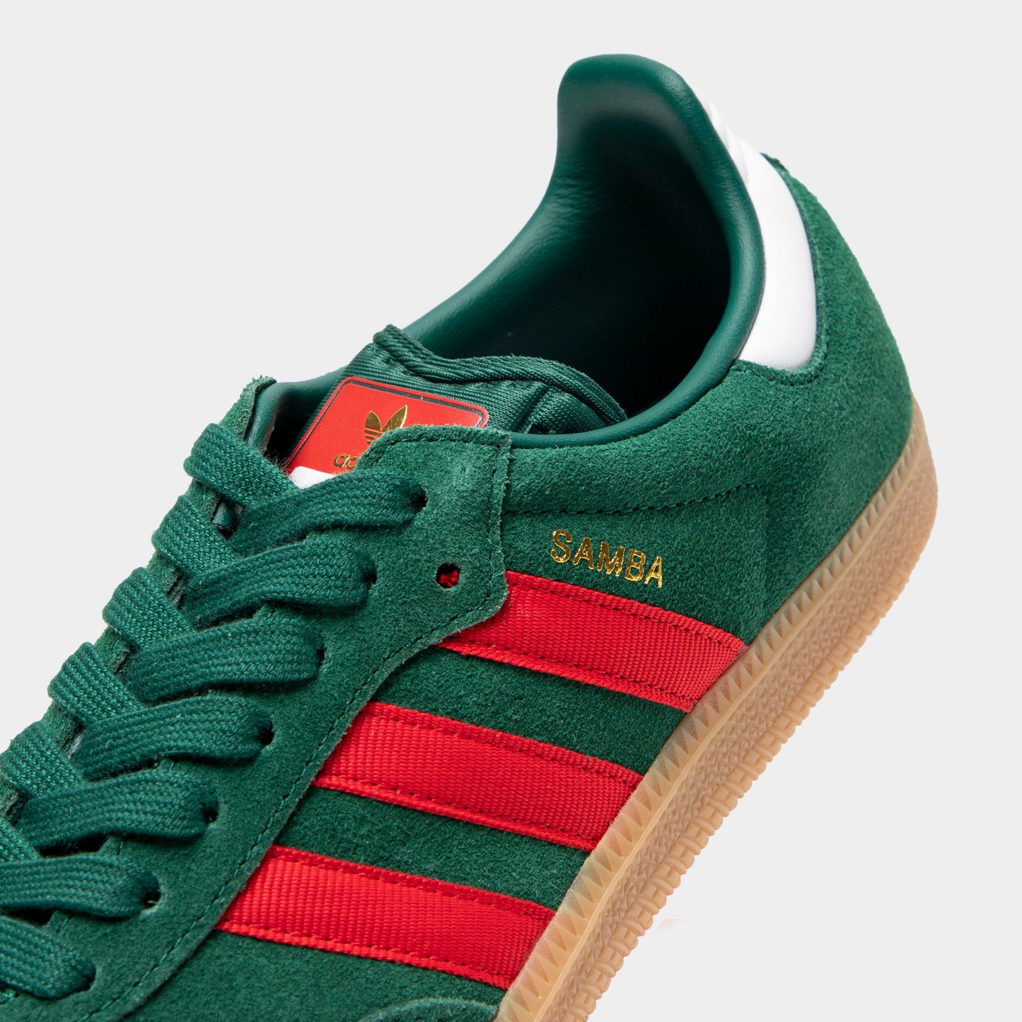 adidas Juniors' Samba OG Team Dark Green / Better Scarlet