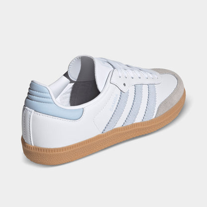 adidas Junior Samba Blanc / Ciel Cristal - Semelle gomme