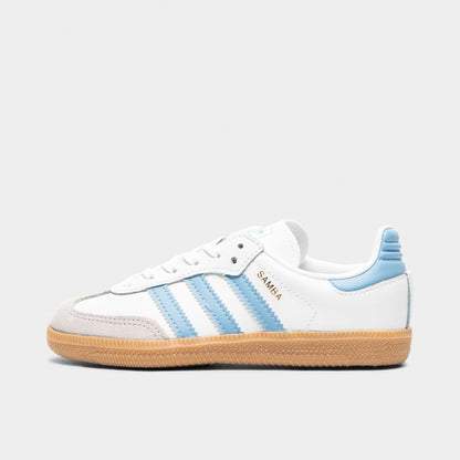 adidas Enfants Samba OG Blanc / Bleu Cendré - Gomme
