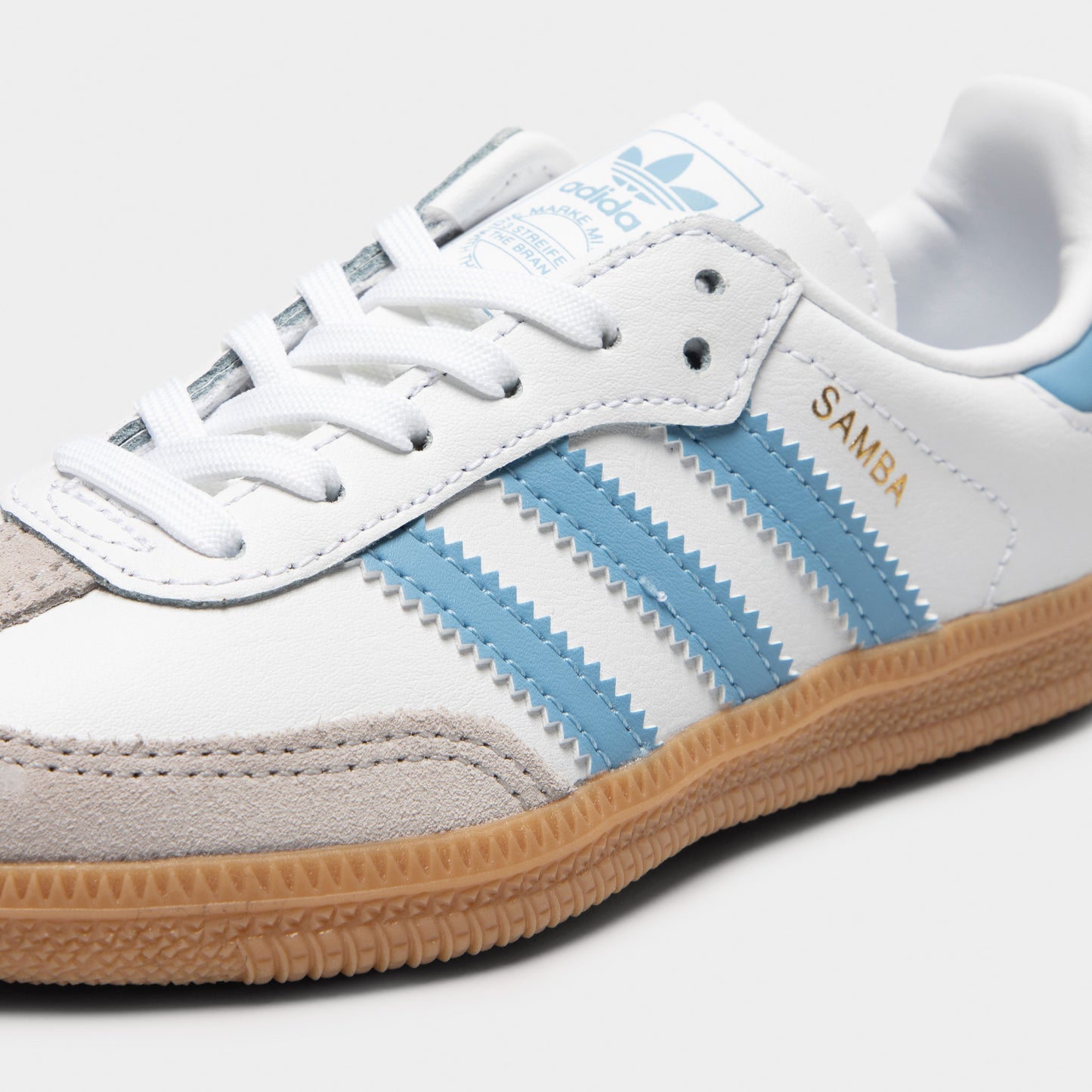 adidas Enfants Samba OG Blanc / Bleu Cendré - Gomme