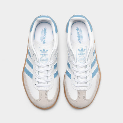 adidas Enfants Samba OG Blanc / Bleu Cendré - Gomme