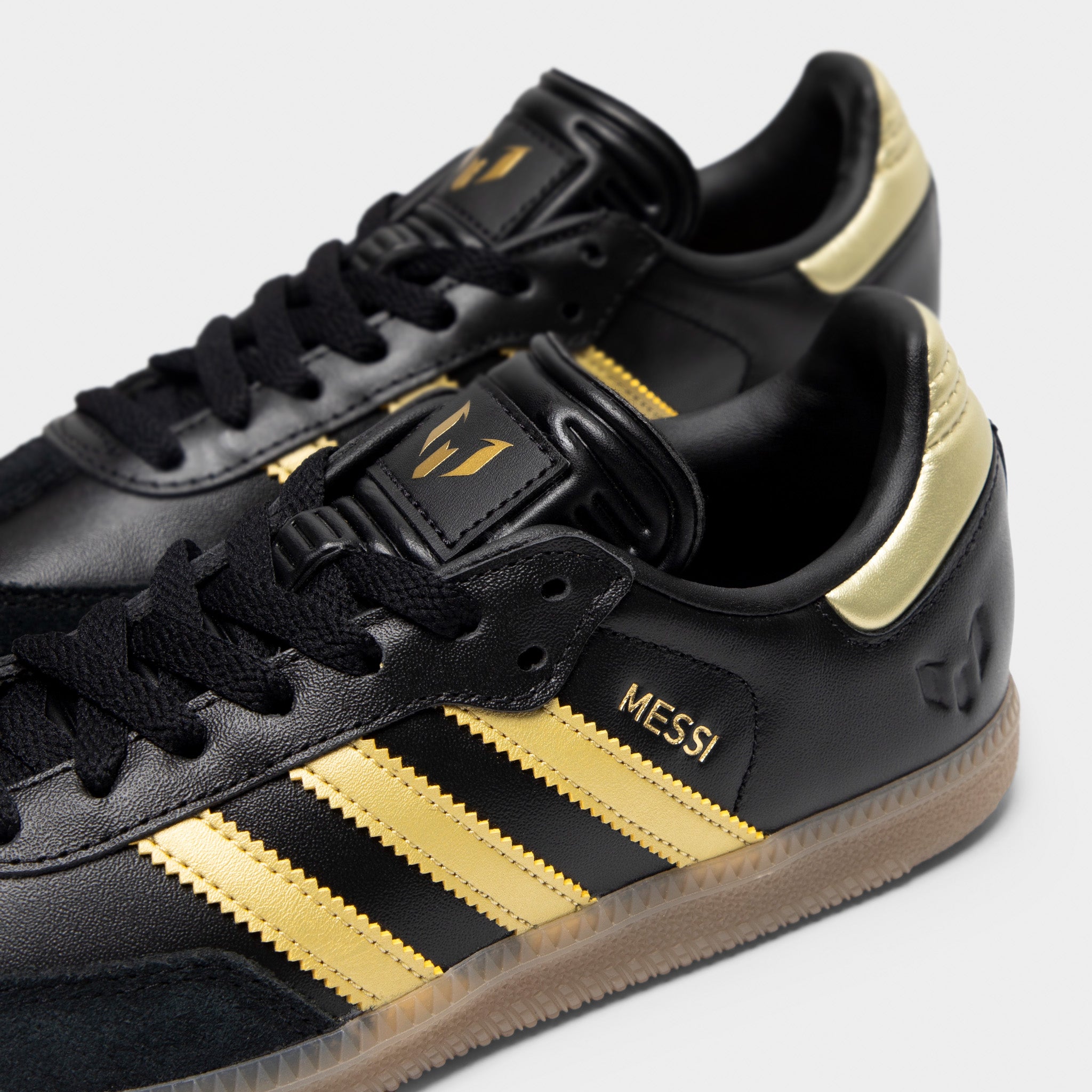adidas Juniors' Samba Messi Core Black / Gold Metallic - Gum