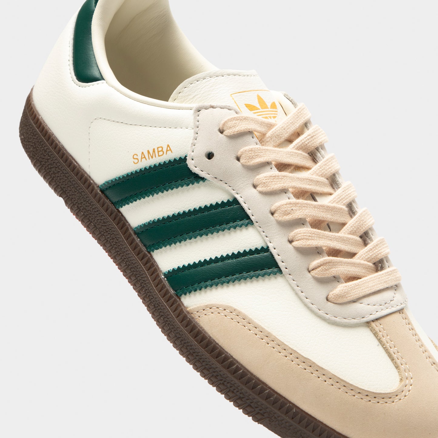 adidas Women's Samba OG Off White / Collegiate Green - Sand Strata