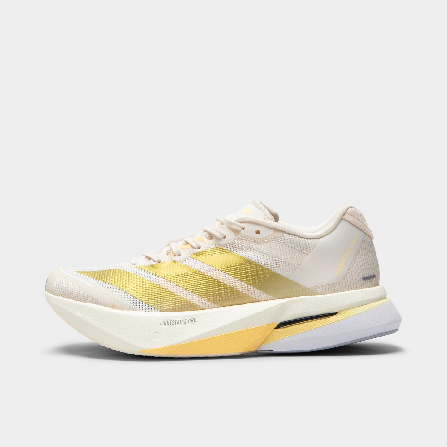 adidas Women's Adizero Boston 13 Chalk White / Gold Metallic - Orange Tint
