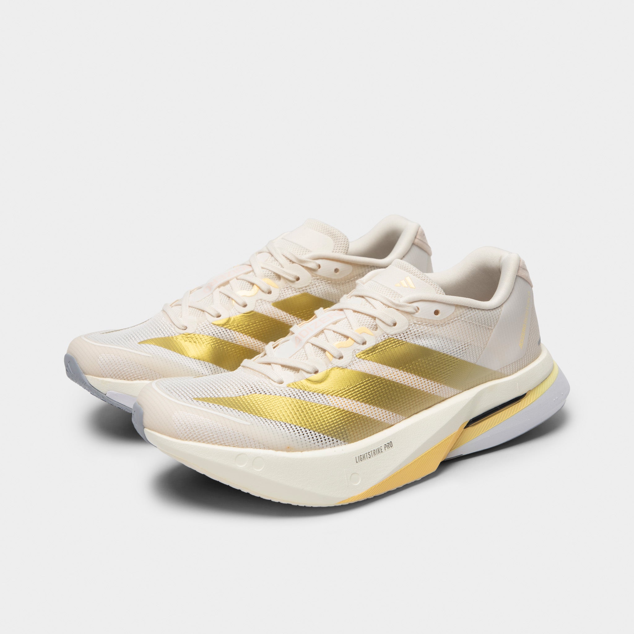 adidas Women's Adizero Boston 13 Chalk White / Gold Metallic