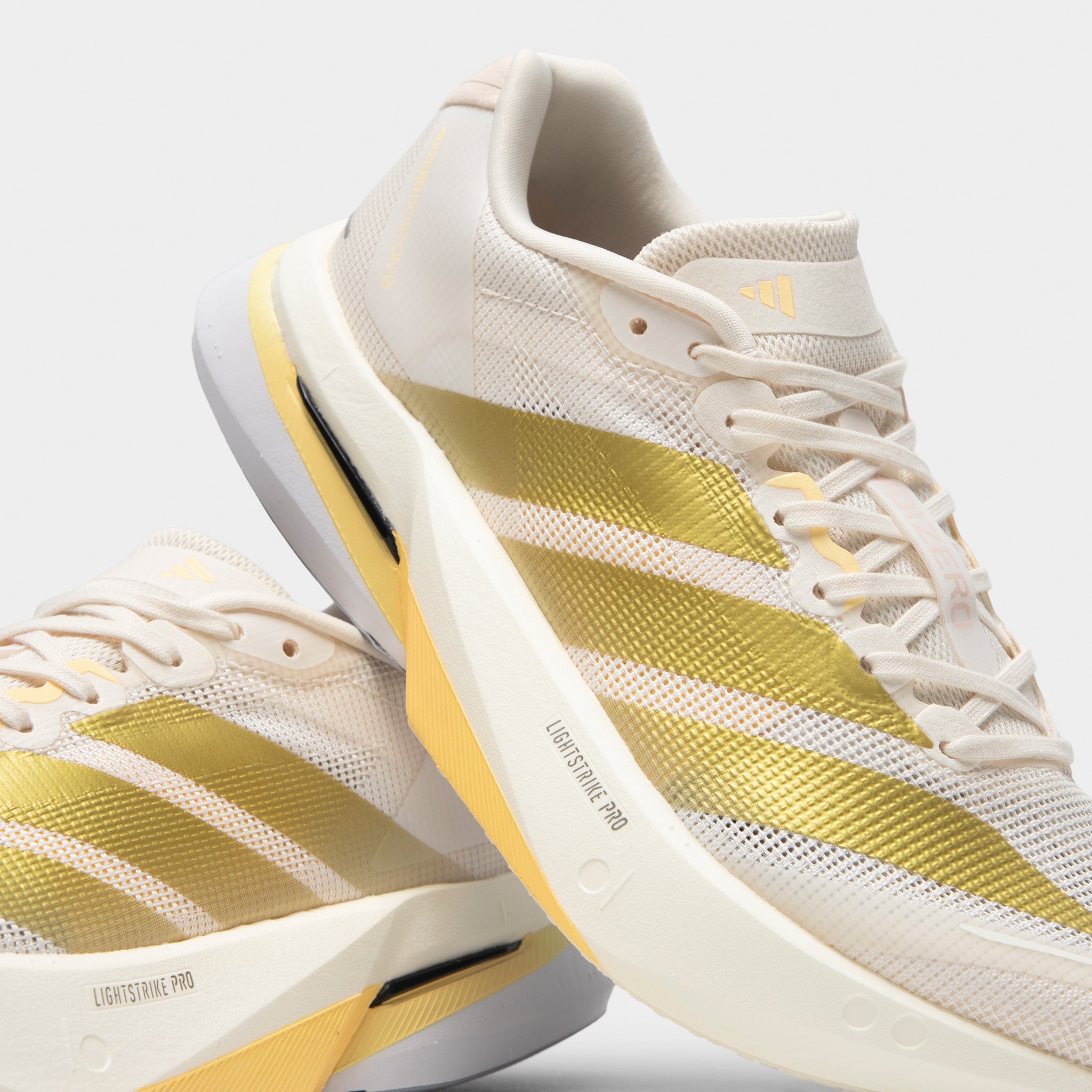 adidas Women's Adizero Boston 13 Chalk White / Gold Metallic