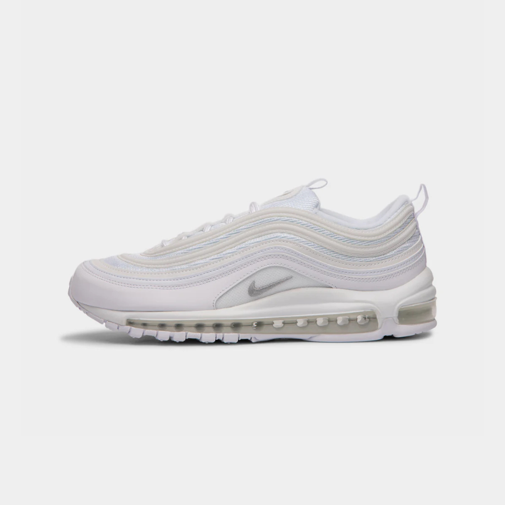 Nike Air Max 97 “White / Wolf Grey – Black” shoe. Shop Men’s Shoes now at JD Sports.