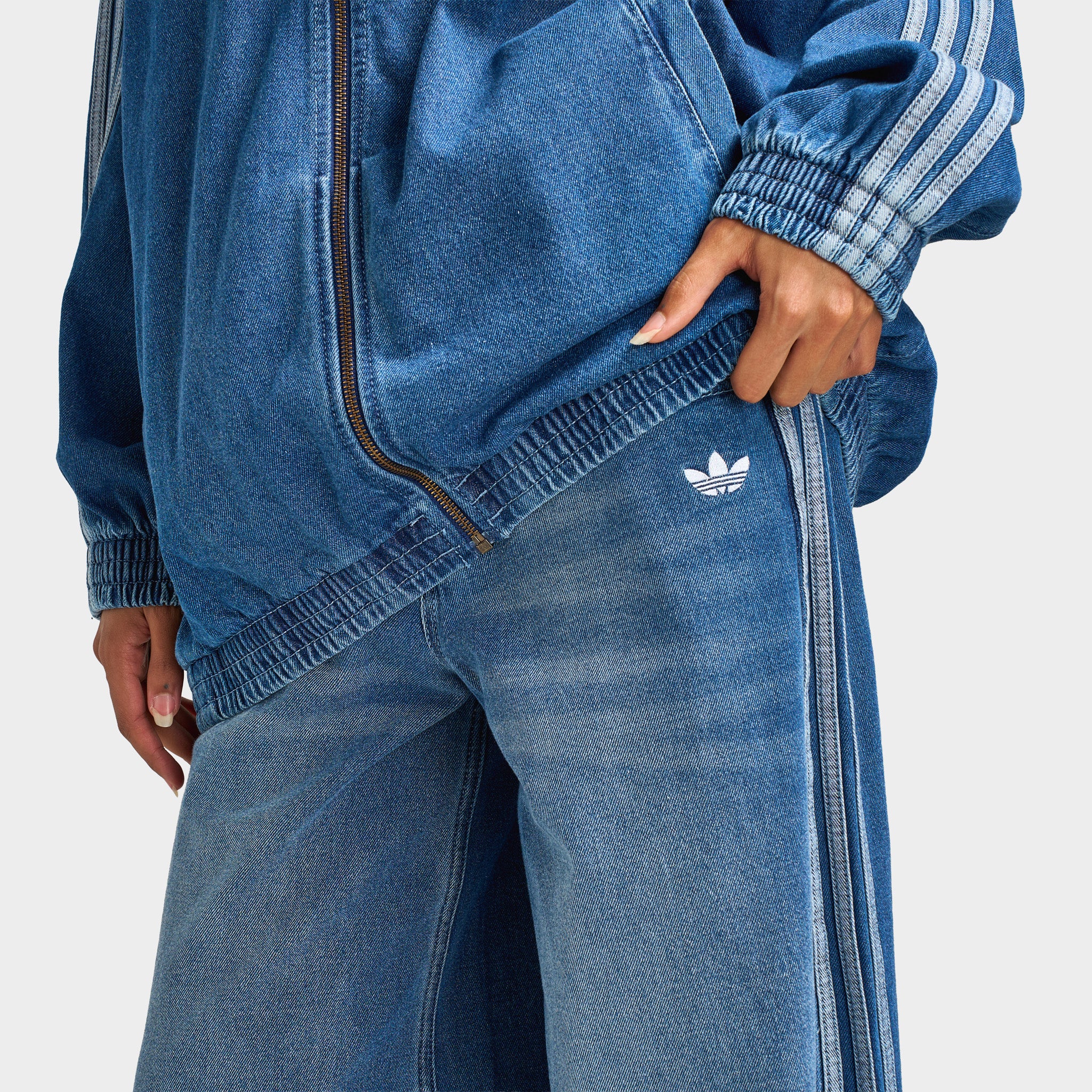 【adidas】Adilenium DENIM adidas Women's Adicolor Denim Adilenium Oversized Track Top