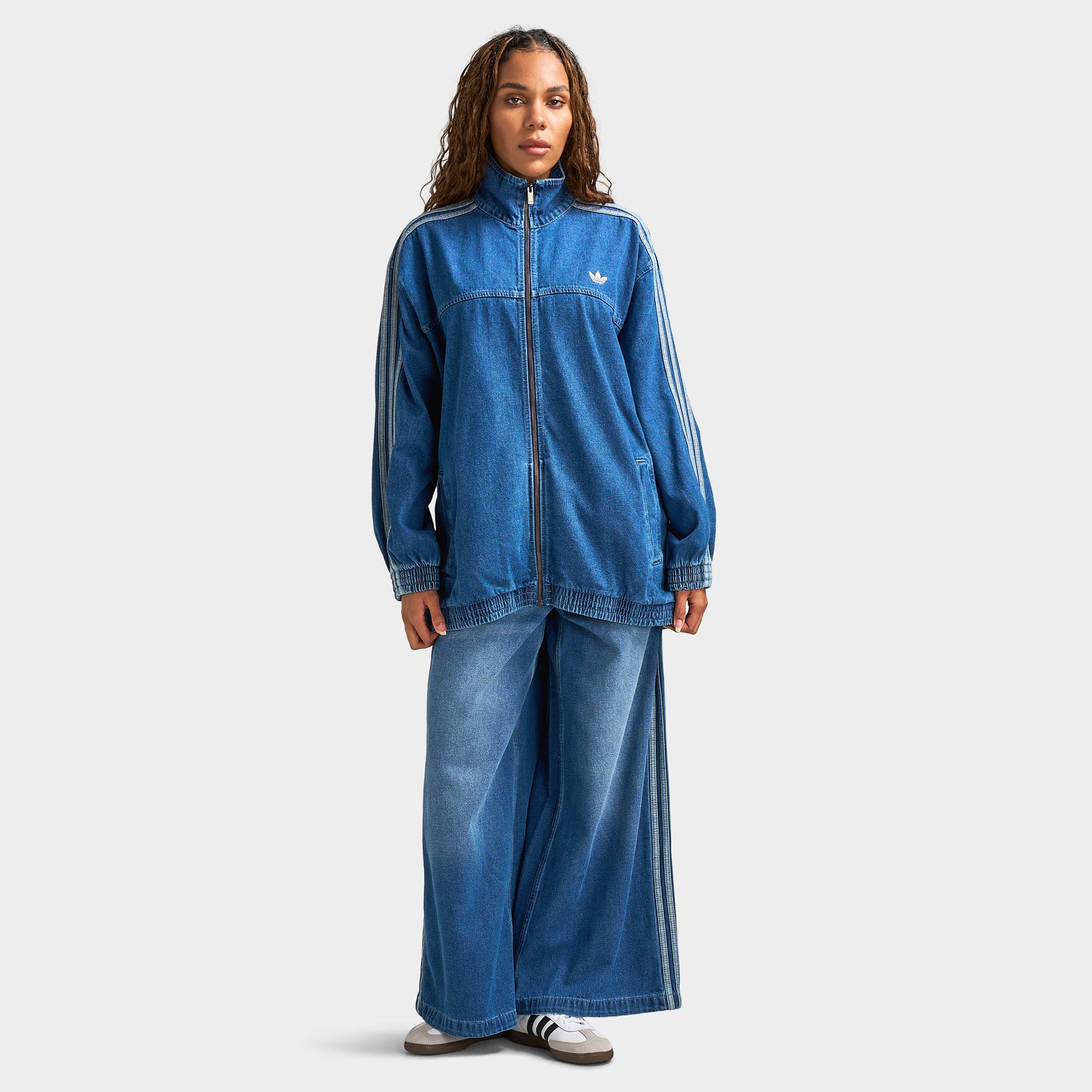 adidas Women's Adicolor Denim Adilenium Oversized Track Top