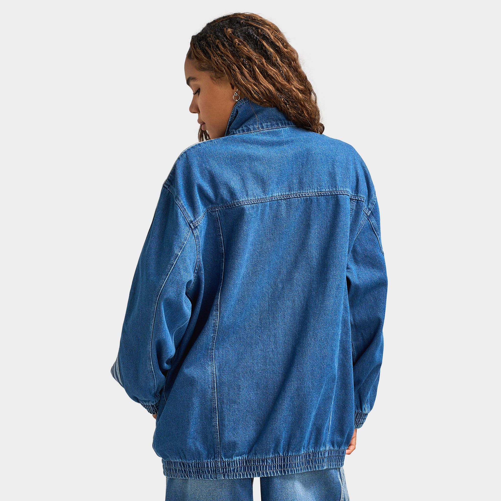 【adidas】Adilenium DENIM adidas Women's Adicolor Denim Adilenium Oversized Track Top