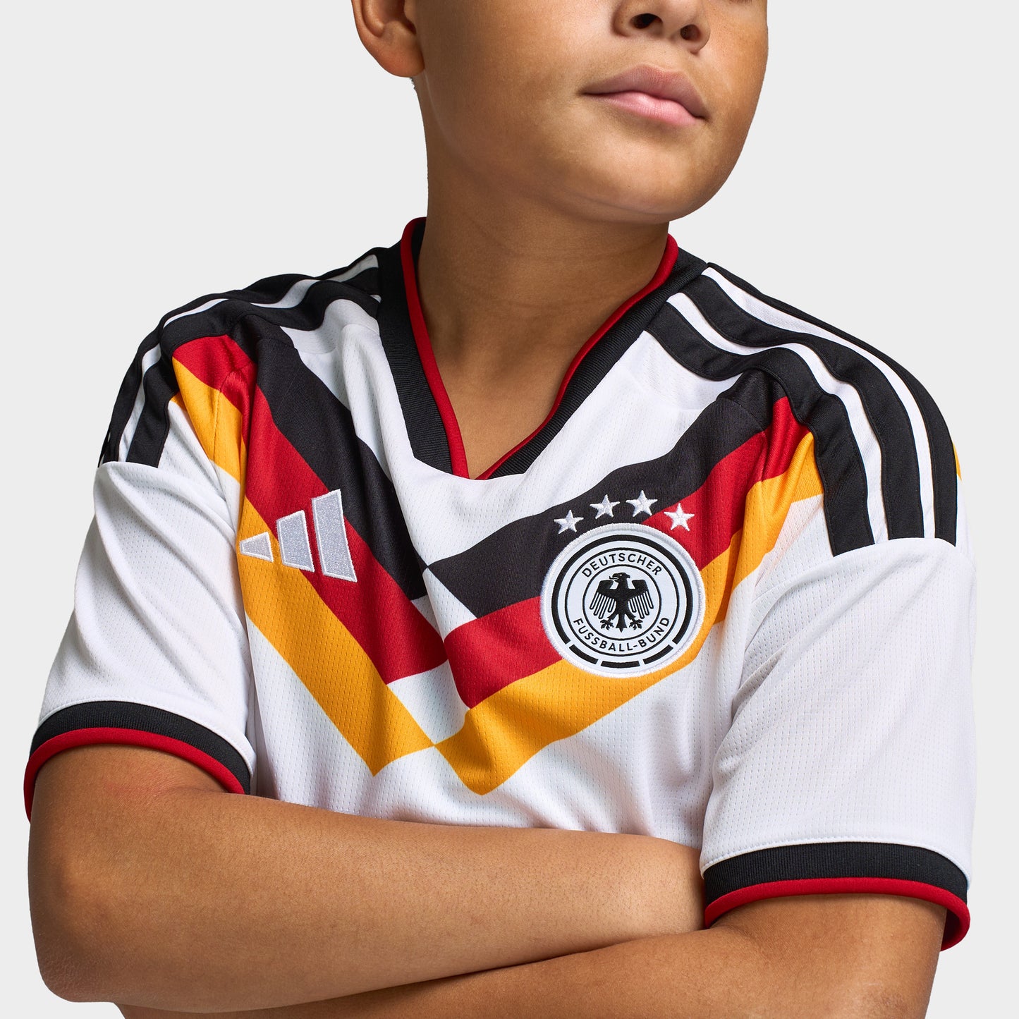 adidas Juniors' Germany Replica Home Jersey / White