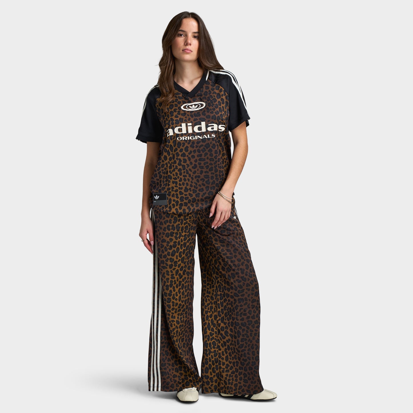 Adidas Women's Satin Football Jersey / Leopard