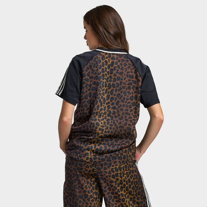 Adidas Women's Satin Football Jersey / Leopard