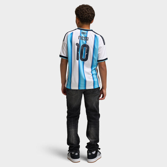adidas Juniors' Argentina Replica Home Jersey Messi Blue / White