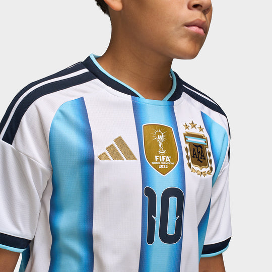 adidas Juniors' Argentina Replica Home Jersey Messi Blue / White