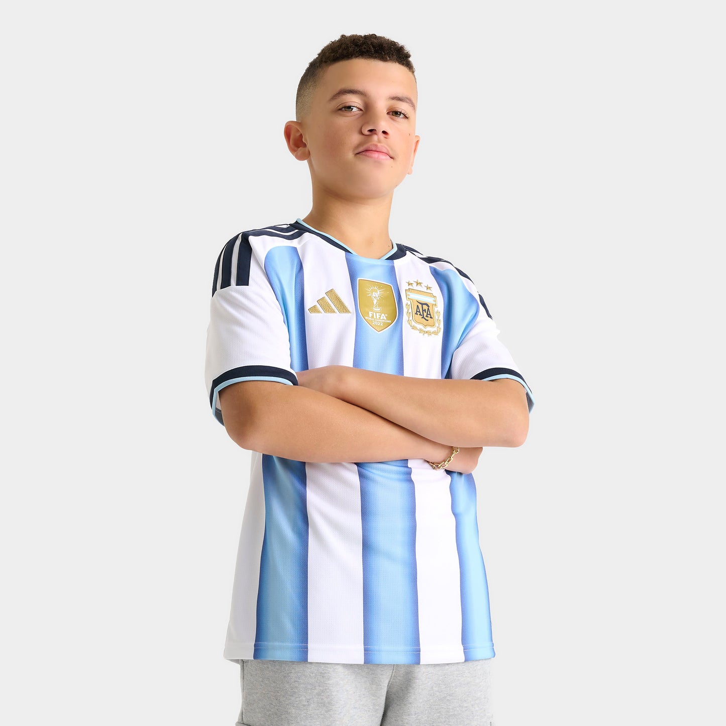 adidas Juniors' Argentina Replica Home Jersey / White