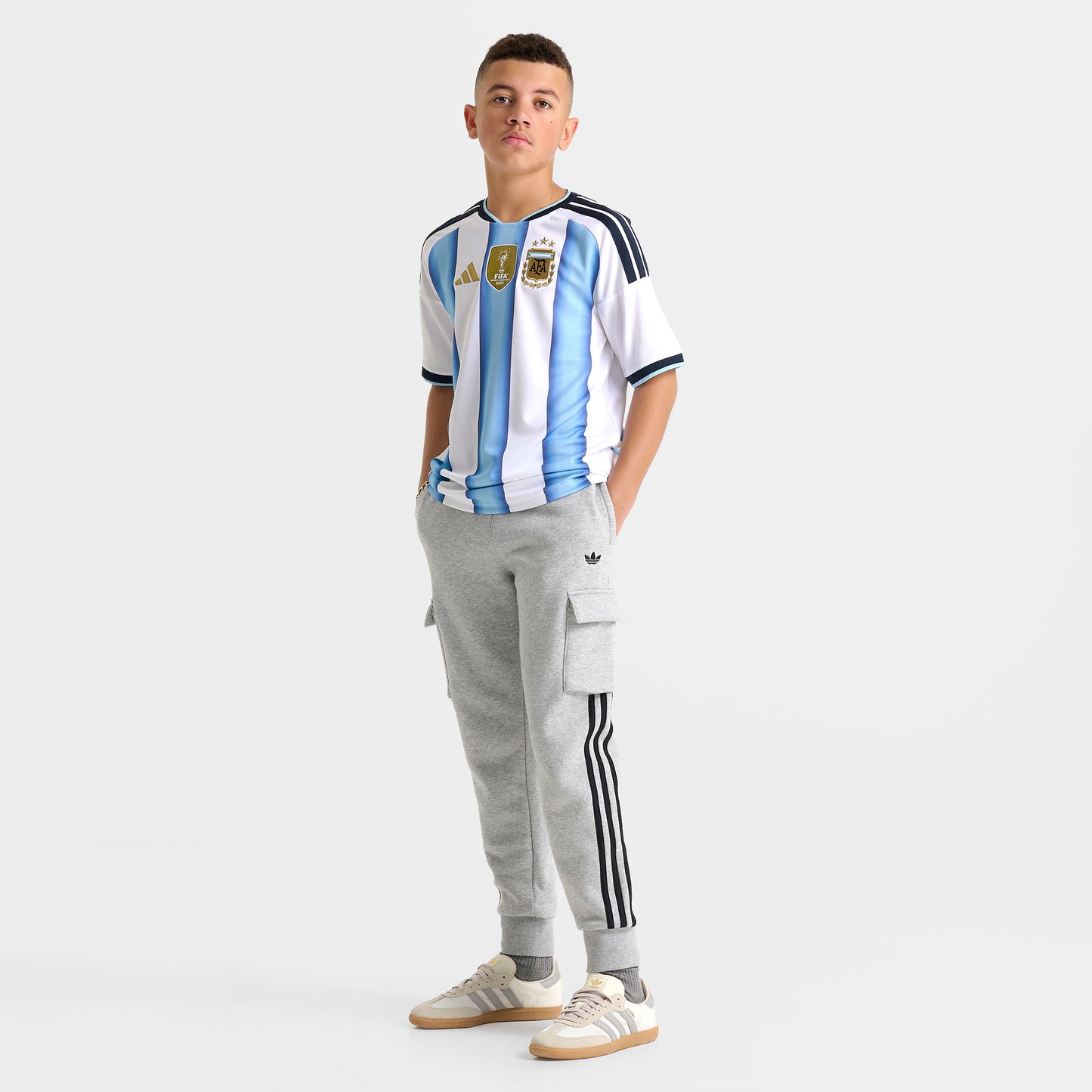 adidas Juniors' Argentina Replica Home Jersey / White