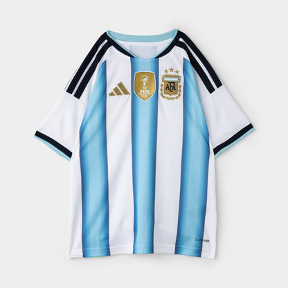 adidas Juniors' Argentina 26 Home Replica Messi Jersey Short Sleeve / White