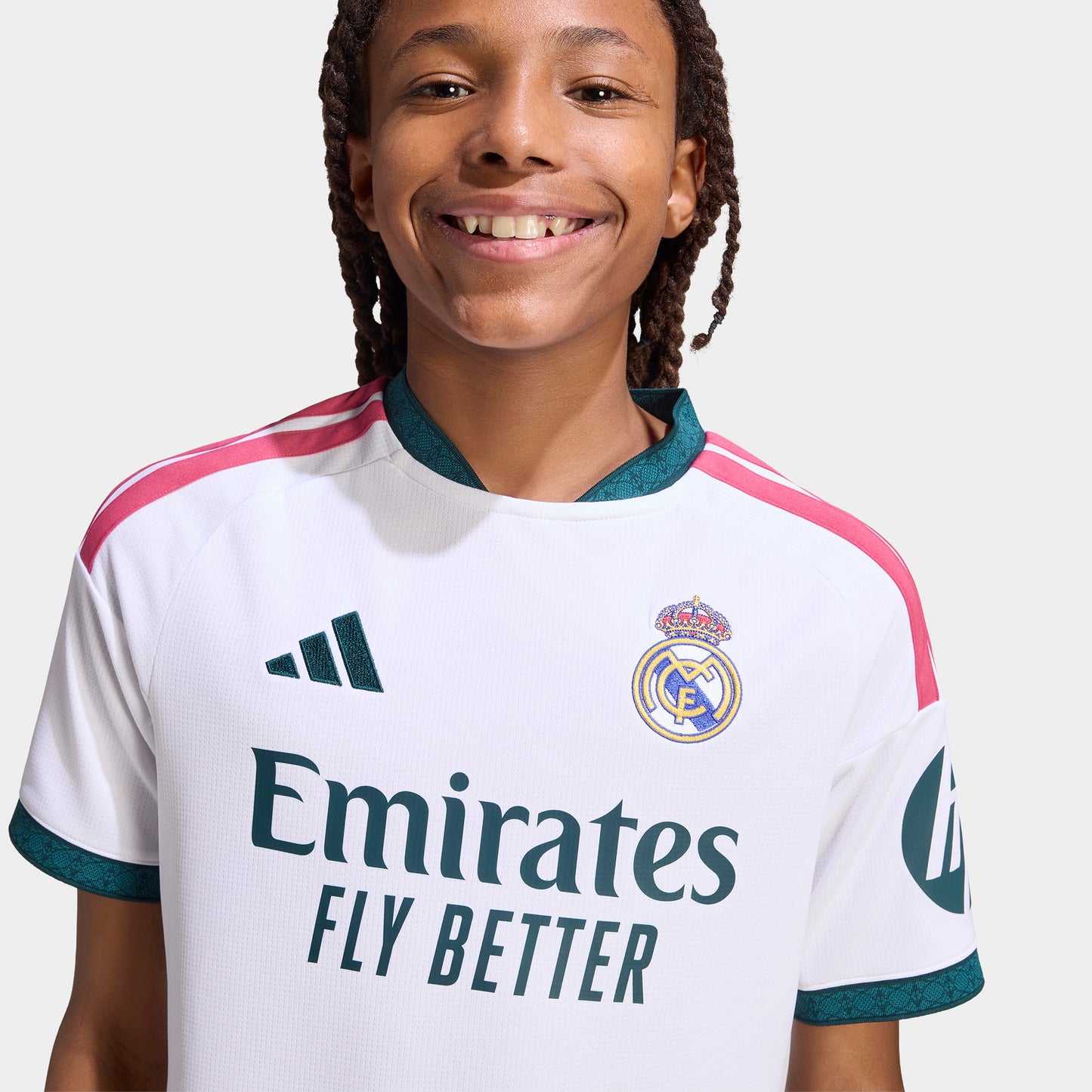 adidas Juniors' Real Madrid Home Jersey / White