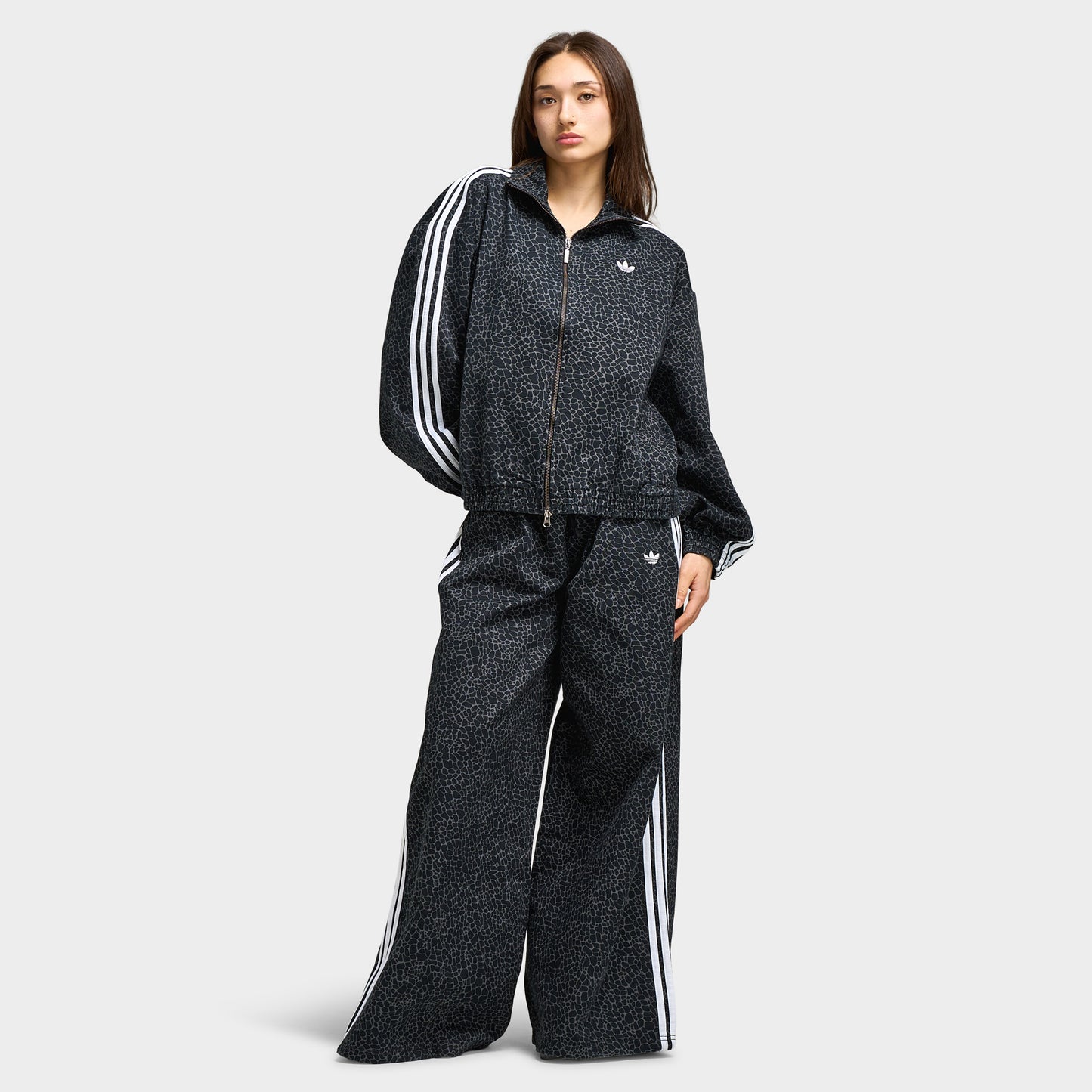 Adidas Women's Firebird Oversized AOP Denim Black / Grey Six