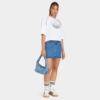adidas Women's 3 Stripes Skirt Denim Blue / Blue