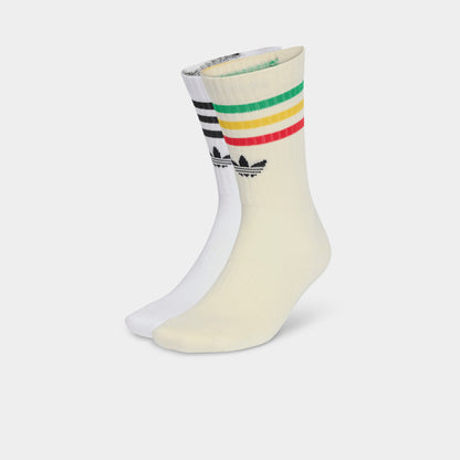 adidas Bob Marley Crew Socks (2 Pack) White / Cream White