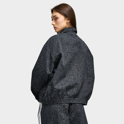 Adidas Women's Firebird Oversized AOP Denim Jacket Black / Grey Six