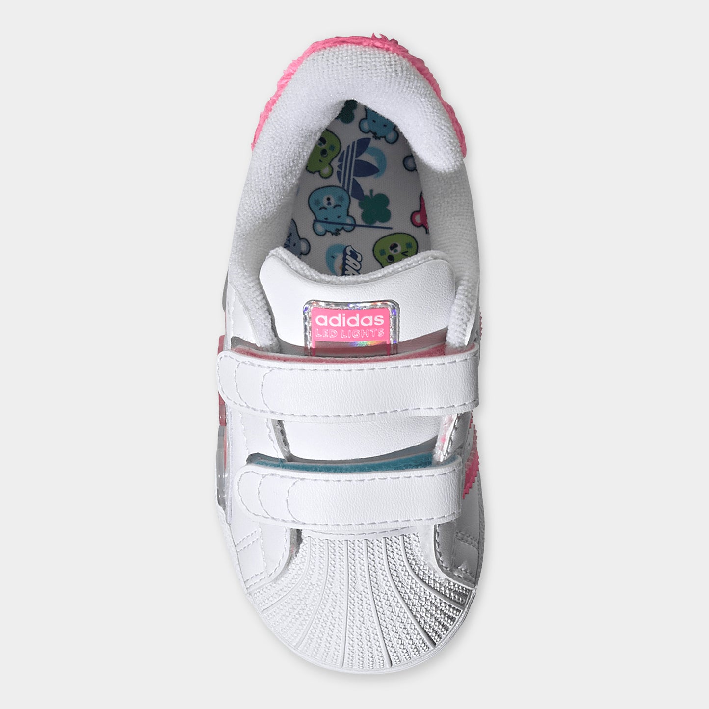 adidas Infants' Care Bears Superstar LED Lights Comfort Closure White / Lucid Pink - Bliss Pink