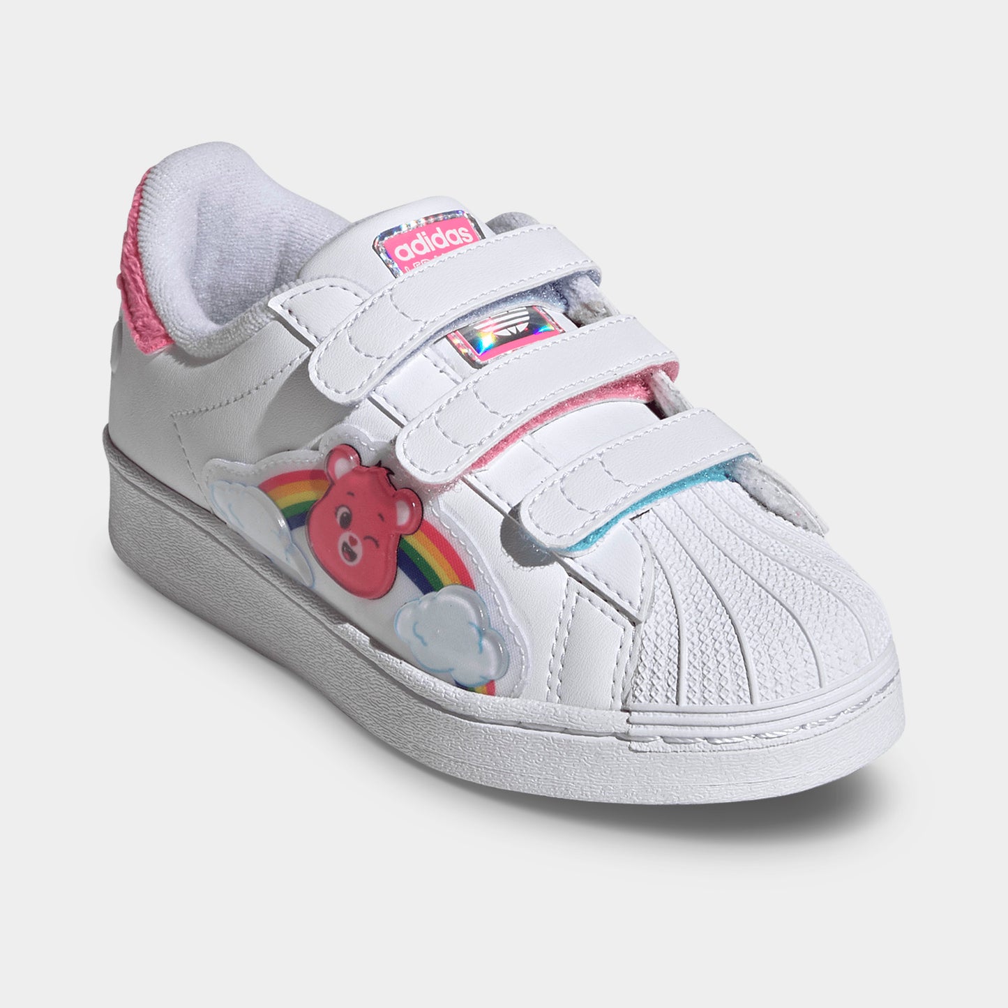 adidas Children's Care Bears Superstar LED Lights Comfort Closure White / Lucid Pink - Bliss Pink