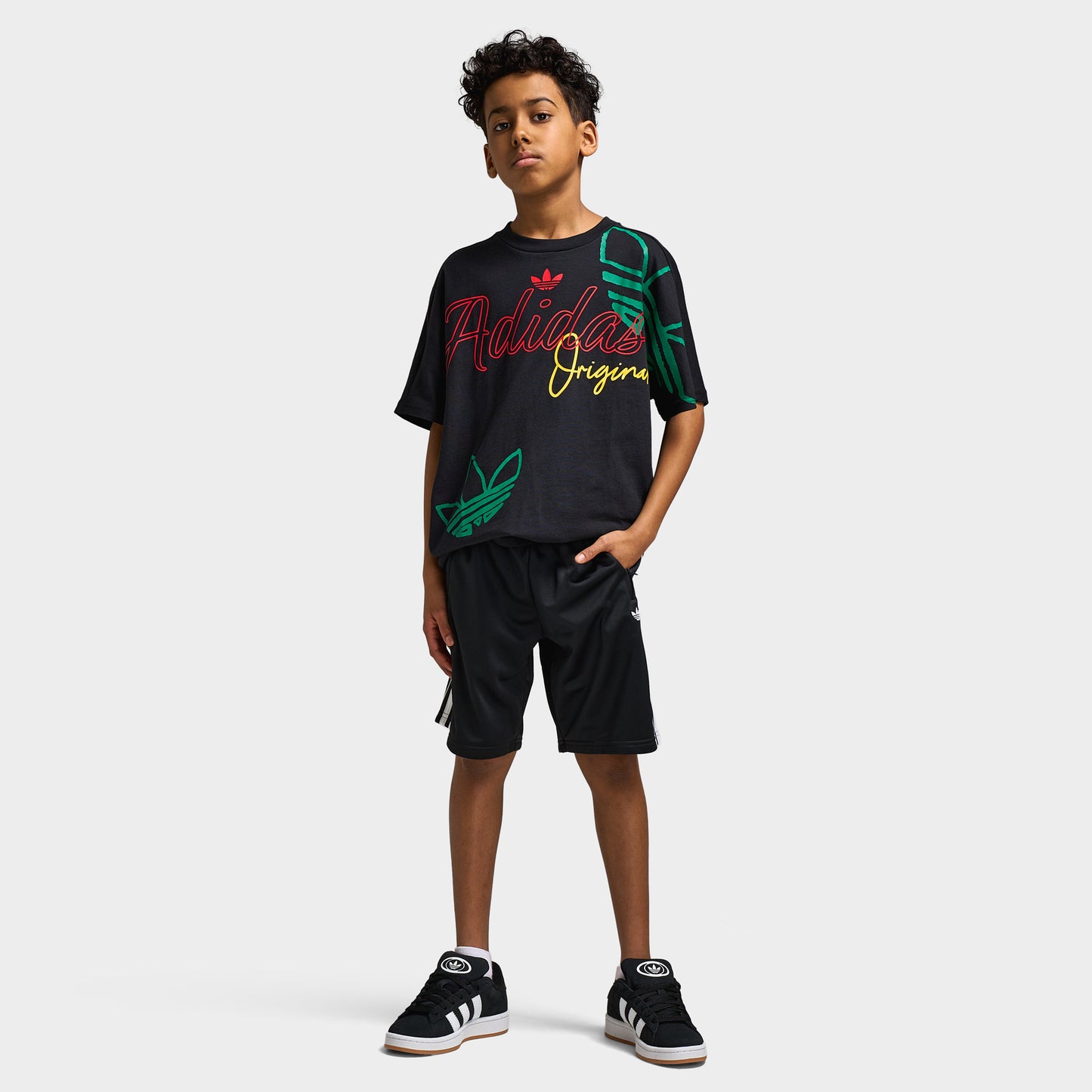 adidas Juniors' Loose Fit Logo Love T-Shirt / Black