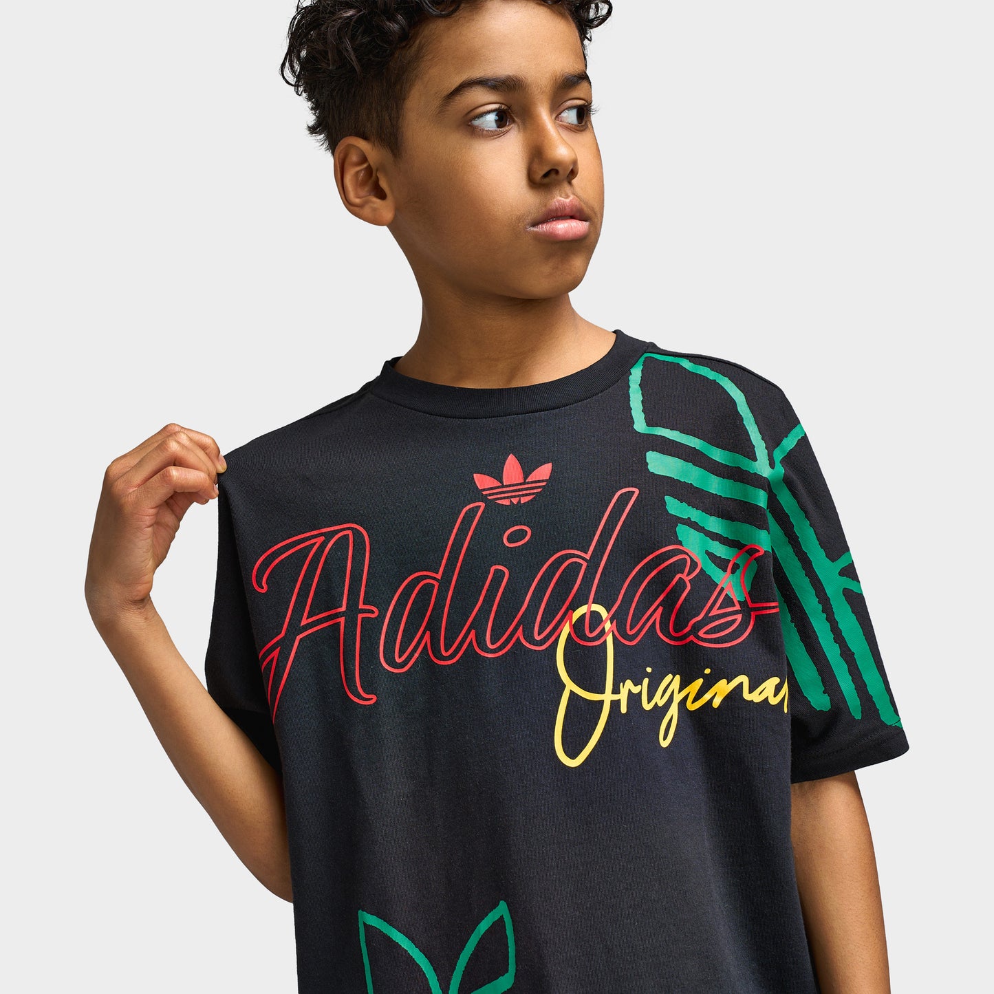 adidas Juniors' Loose Fit Logo Love T-Shirt / Black