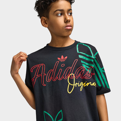 adidas Juniors' Loose Fit Logo Love T-Shirt / Black