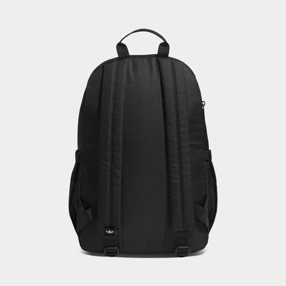 adidas Premise 2.0 Backpack. Back view of black backpack showing padded shoulder straps, back panel and top carry handle.