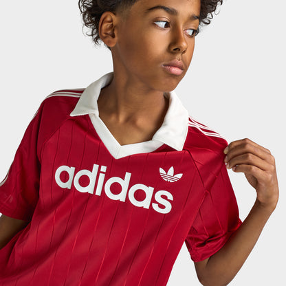 adidas Juniors' Pinstripe Collared Jersey / Team Victory Red