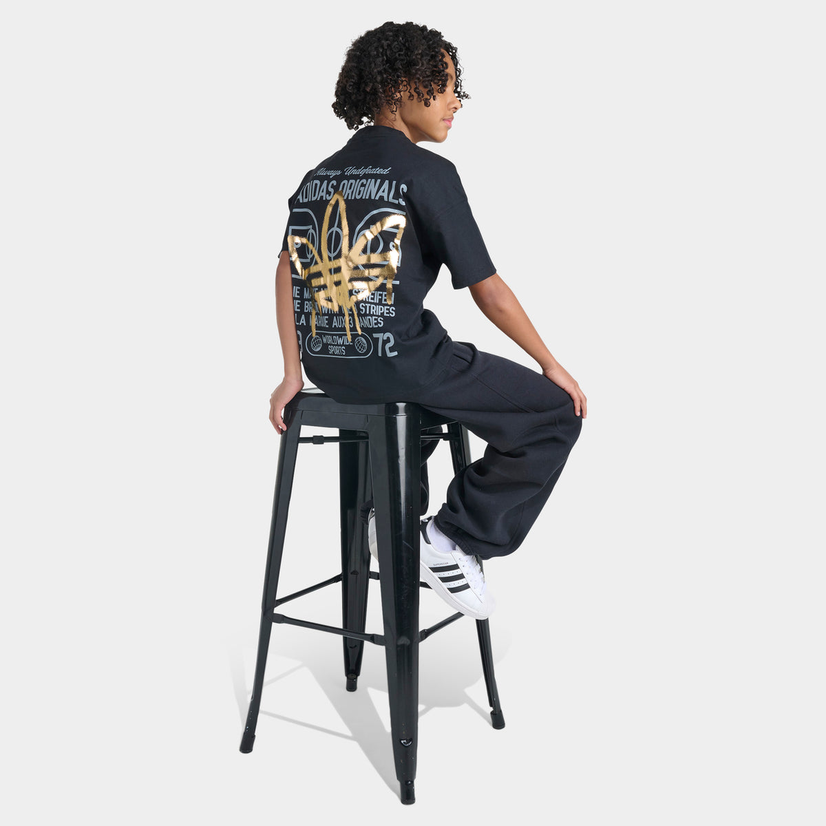 adidas Junior Graffiti T-shirt Coupe Ample / Noir