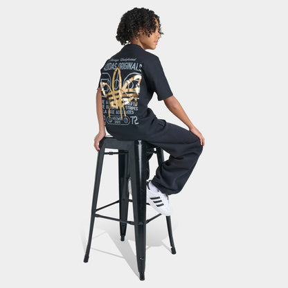 adidas Junior Graffiti T-shirt Coupe Ample / Noir