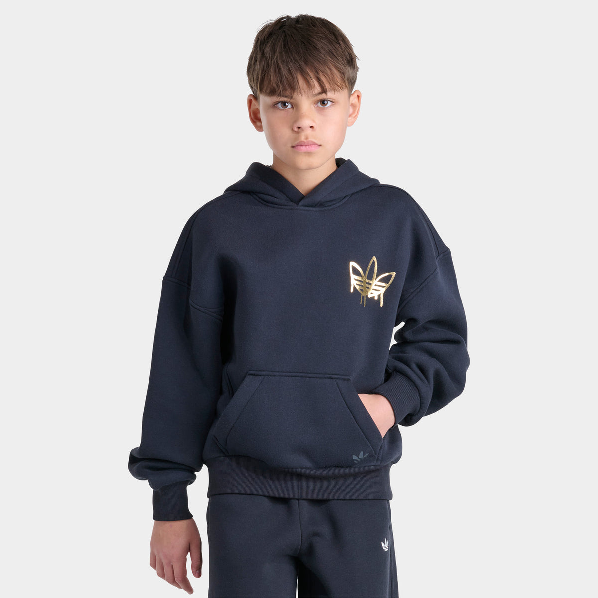 adidas Juniors' Graffiti Loose Fit Hoodie / Black