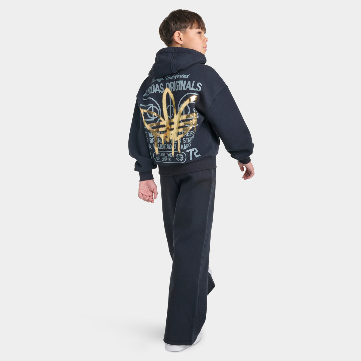 adidas Juniors' Graffiti Loose Fit Hoodie / Black