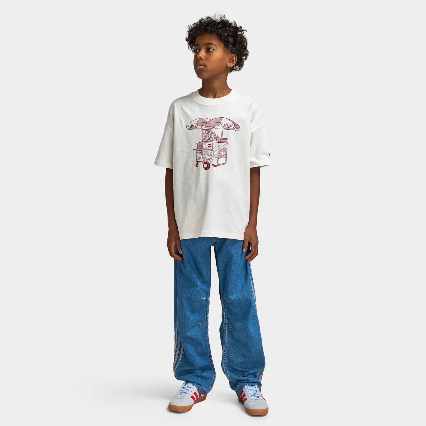 adidas Juniors Foodcart Coupe Ample T-shirt / Blanc Nuage