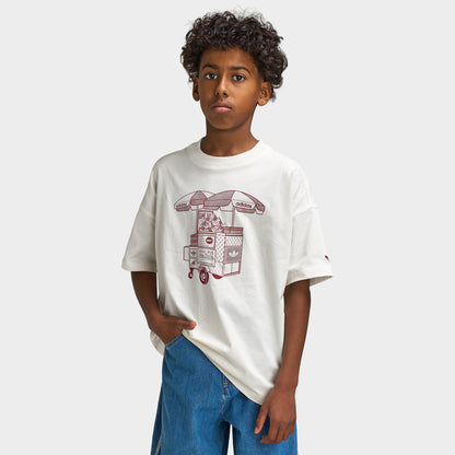 adidas Juniors Foodcart Coupe Ample T-shirt / Blanc Nuage
