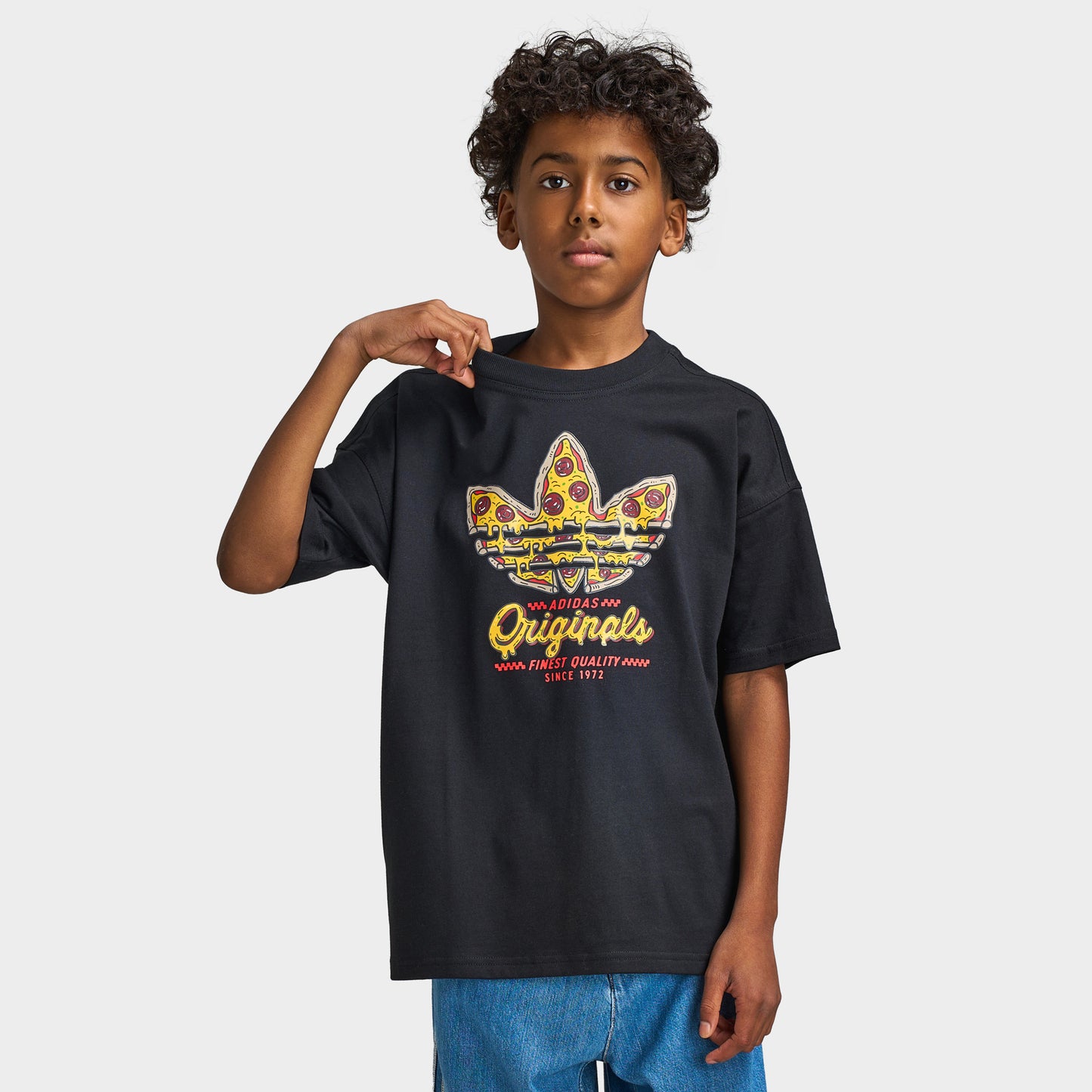 adidas Juniors Pizza T-shirt Coupe Ample / Noir