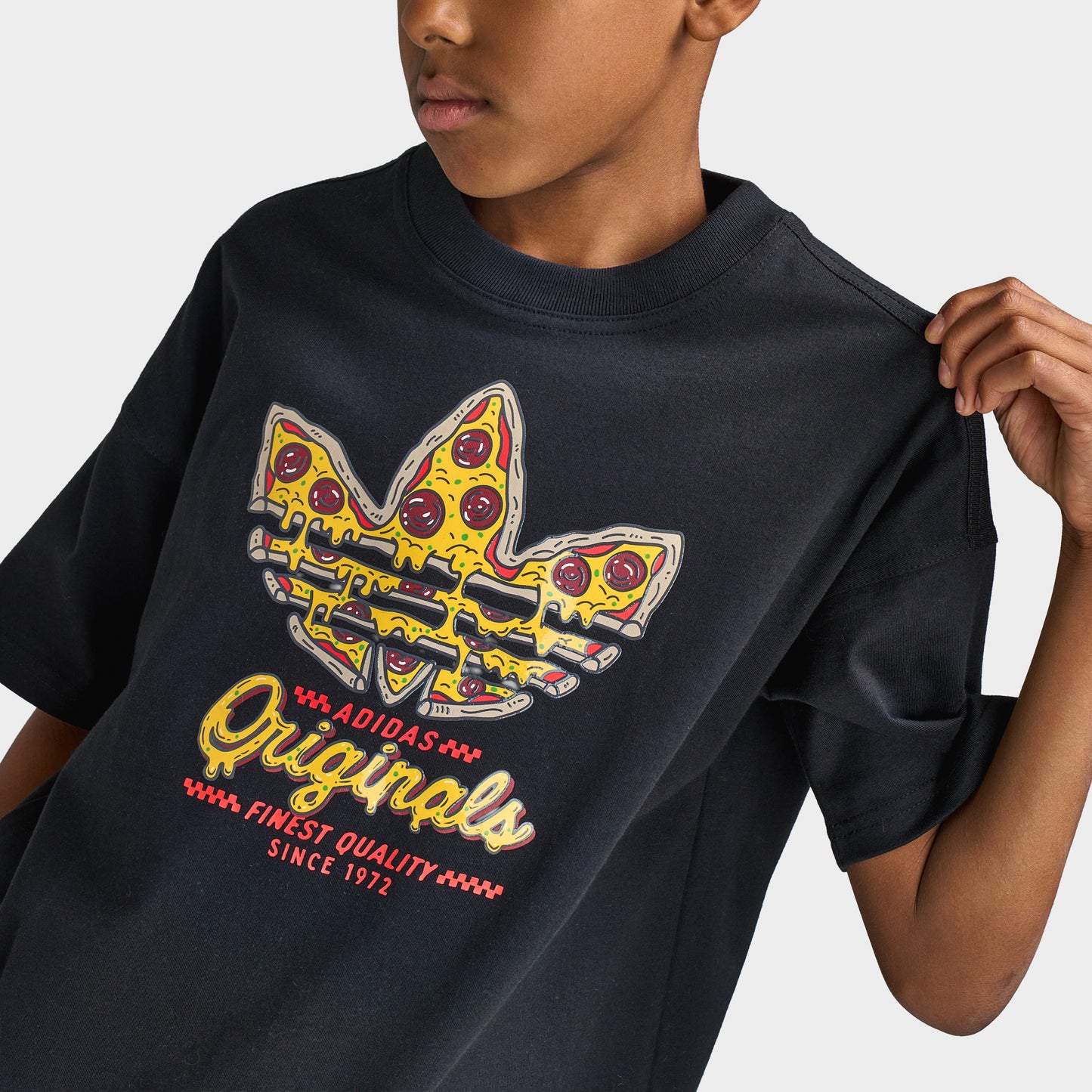 adidas Juniors Pizza T-shirt Coupe Ample / Noir