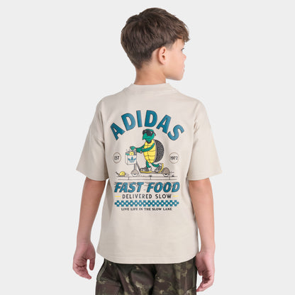 adidas Juniors' Fast Food Loose Fit T-Shirt / Khaki
