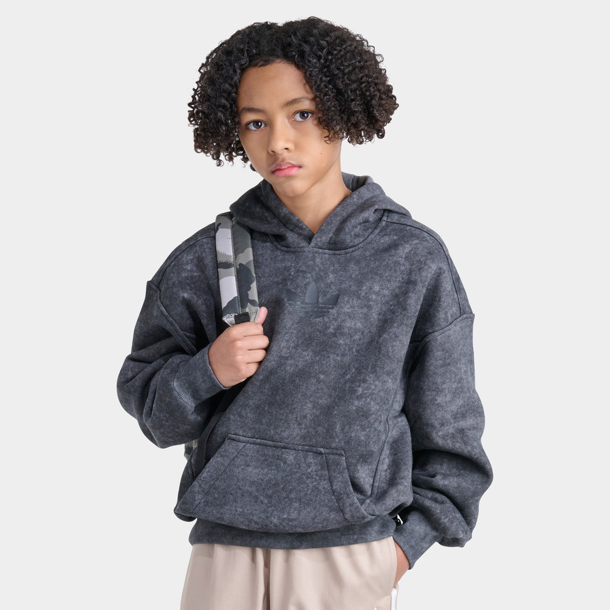 adidas Juniors' Trefoil Wash Hoodie / Carbon