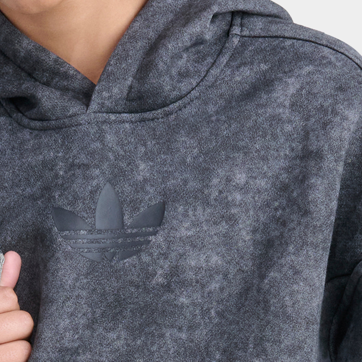adidas Juniors' Trefoil Wash Hoodie / Carbon