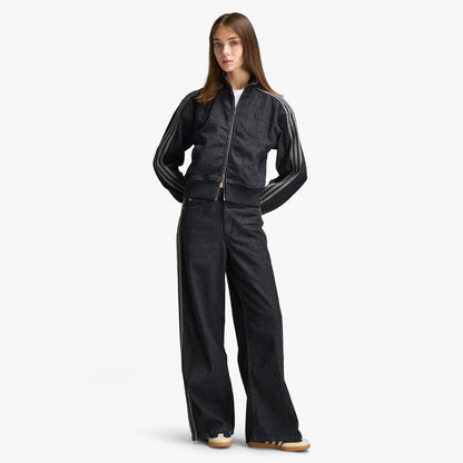 adidas Pantalon en denim large taille haute / Denim noir