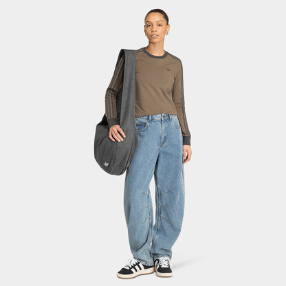 adidas High Rise Barrel Leg Denim Pant / Worn Blue Denim