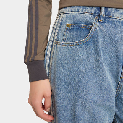adidas High Rise Barrel Leg Denim Pant / Worn Blue Denim