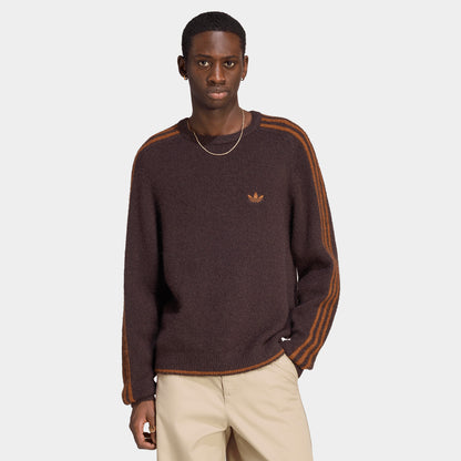 adidas 3 Stripes Fluffy Knit Crew / Aurora Coffee